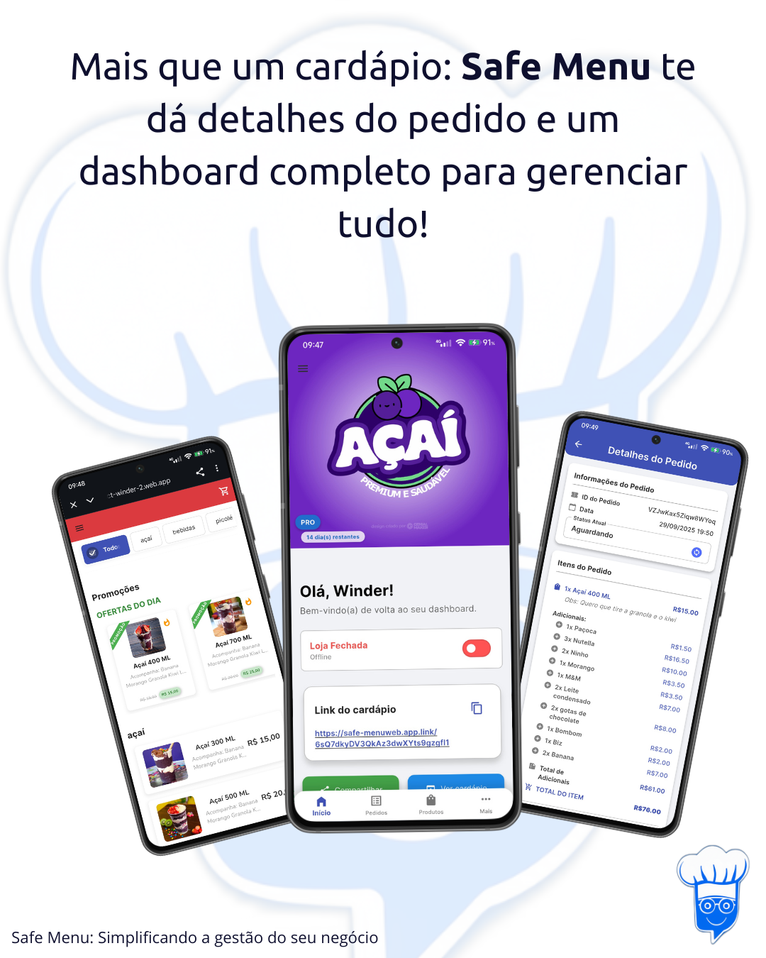 Tela do Safy Menu