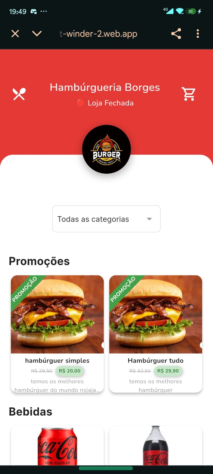 Interface de pedido sendo enviado via WhatsApp